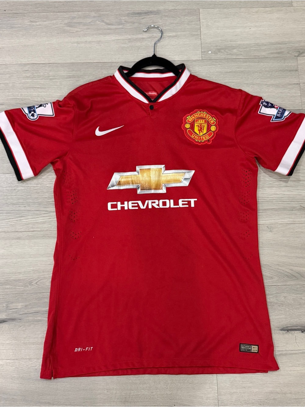 Nike Red Manchester United Home Soccer Jersey with Chevrolet Logo